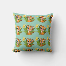  Little Tiger & Butterfly Throw Pillow Kussen