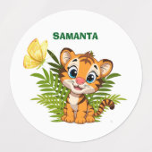 Little Tiger & Butterfly Waterproof Labels (Design 1)