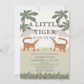 Little Tiger chinoiserie Chic Green Baby shower Kaart (Voorkant)