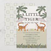 Little Tiger chinoiserie Chic Green Baby shower Kaart (Voorkant / Achterkant)