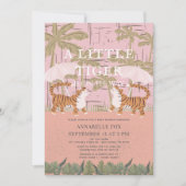 Little Tiger chinoiserie Chic Pink Baby shower Kaart (Voorkant)