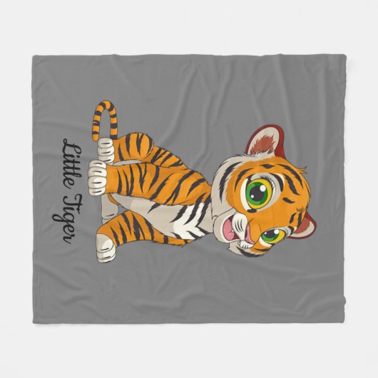 Little Tiger Design Fleece Blanket (Voorkant (Horizontaal))
