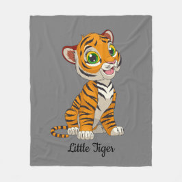 Little Tiger Design Fleece Blanket Deken