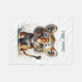 Little Tiger gepersonaliseerd Fleece Deken (Voorkant (Horizontaal))