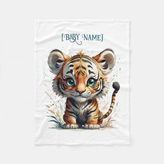 Little Tiger gepersonaliseerd Fleece Deken (Voorkant)