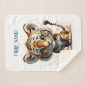 Little Tiger gepersonaliseerd Sherpa Deken (Voorkant (horizontaal))