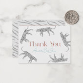 Little Tiger Grey Baby shower Bedankt Notitiekaartje (Voorkant / Achterkant in situ)