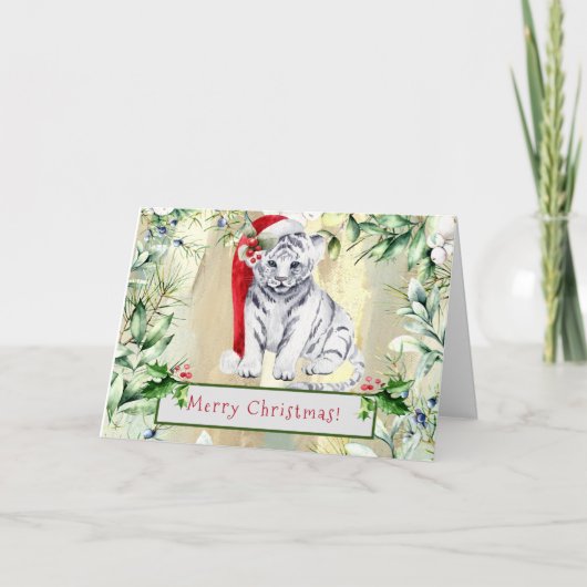 Little Tiger-kerstWenskaart Feestdagen Kaart (Voorkant)