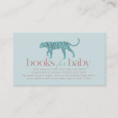 Little Tiger Modern Blue Baby shower Boek aanvrage Informatiekaartje (Voorkant)