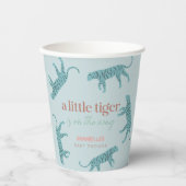 Little Tiger Modern Blue Boy Baby shower Papieren Bekers (Voorkant)