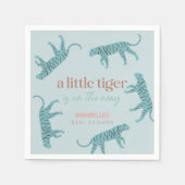 Little Tiger Modern Blue Boy Baby shower Servet (Voorkant)