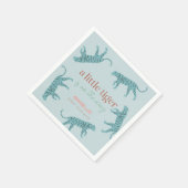 Little Tiger Modern Blue Boy Baby shower Servet (Hoek)
