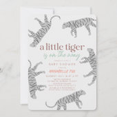 Little Tiger Modern grijs Baby shower Kaart (Voorkant)