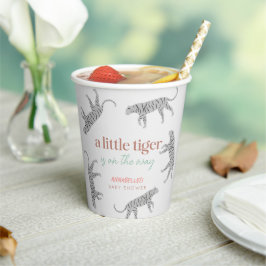 Little Tiger Modern grijs Baby shower Papieren Bekers