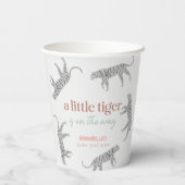 Little Tiger Modern grijs Baby shower Papieren Bekers (Achterkant)