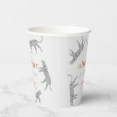 Little Tiger Modern grijs Baby shower Papieren Bekers (Rechts)