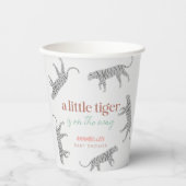 Little Tiger Modern grijs Baby shower Papieren Bekers (Voorkant)