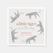 Little Tiger Modern grijs Baby shower Servet (Voorkant)
