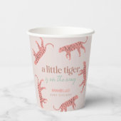 Little Tiger Modern Roze Meisje Baby shower Papieren Bekers (Achterkant)