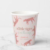 Little Tiger Modern Roze Meisje Baby shower Papieren Bekers (Voorkant)