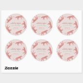 Little Tiger Modern Roze Meisje Baby shower Ronde Sticker (Vel)