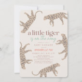 Little Tiger Modern Taupe-Baby shower Kaart (Voorkant)