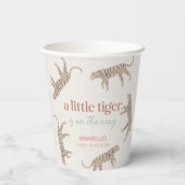 Little Tiger Modern Taupe-Baby shower Papieren Bekers (Achterkant)