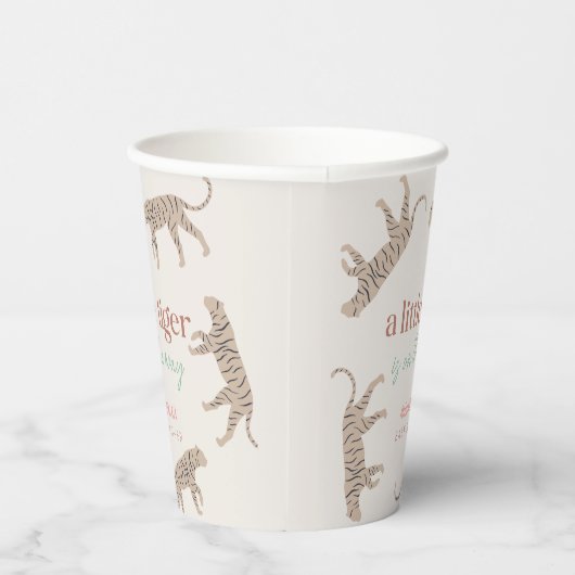 Little Tiger Modern Taupe-Baby shower Papieren Bekers (Rechts)