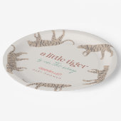 Little Tiger Modern Taupe-Baby shower Papieren Bordje (Gekanteld)