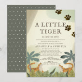 Little Tiger Safari Oerwoud Baby shower by Mail Kaart (Voorkant / Achterkant)