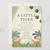 Little Tiger Safari Oerwoud Baby shower Kaart (Voorkant)