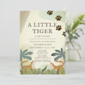 Little Tiger Safari Oerwoud Baby shower Kaart (Staand voorkant)