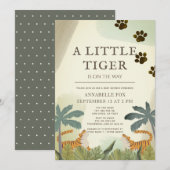 Little Tiger Safari Oerwoud Baby shower Kaart (Voorkant / Achterkant)