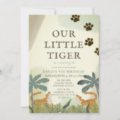 Little Tiger Safari Oerwoud Kids Birthday Kaart (Voorkant)