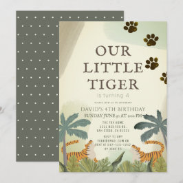 Little Tiger Safari Oerwoud Kids Birthday Kaart