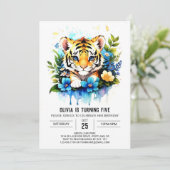 Little Tiger's Adventure Boy Verjaardag Kaart (Staand voorkant)