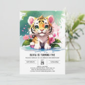 Little Tiger's Oerwoud Verjaardag Kaart (Staand voorkant)