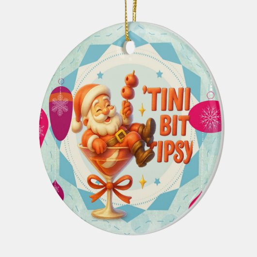 little tipsy santa keramisch ornament (Links)