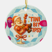 little tipsy santa keramisch ornament (Voorkant)