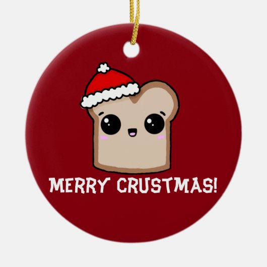 Little Toast Kerstmis Keramisch Ornament (Voorkant)