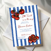 Little tomato blue stripes Italian baby shower Kaart