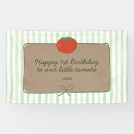 Little Tomato Nepvervalse Kraft Verjaardagsbanner Spandoek