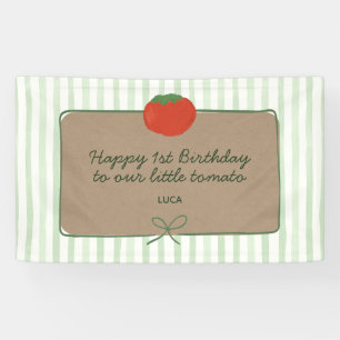 Little Tomato Nepvervalse Kraft Verjaardagsbanner Spandoek