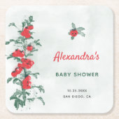 Little Tomato Rustic Chic Waterverf Baby shower Kartonnen Onderzetters (Voorkant)