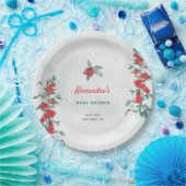 Little Tomato Rustic Chic Waterverf Baby shower Papieren Bordje (Feest)