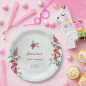 Little Tomato Rustic Chic Waterverf Baby shower Papieren Bordje (Feest)