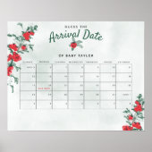 Little Tomato Rustic Girl Baby shower Guess Datum Poster (Voorkant)