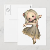 Little Toon Ballerina Briefkaart (Voorkant / Achterkant)