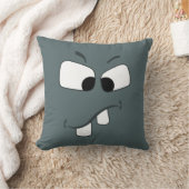 Little Tooth Cute Illustrated Blue Face Pillow Kussen (Deken)