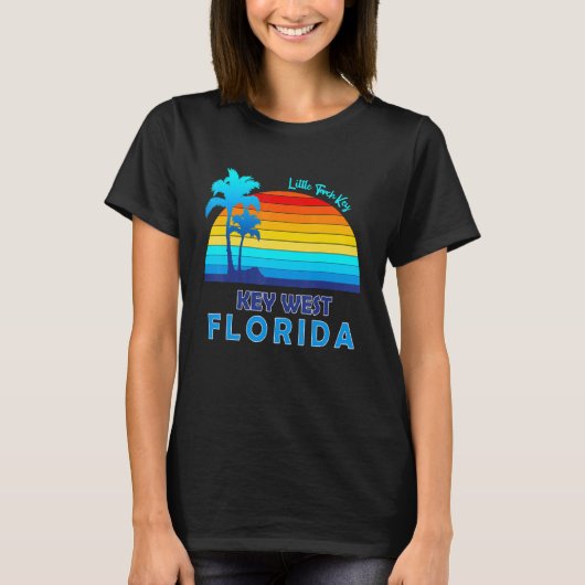 Little Torch Key West Florida Retro Tropical B T-shirt (Voorkant)